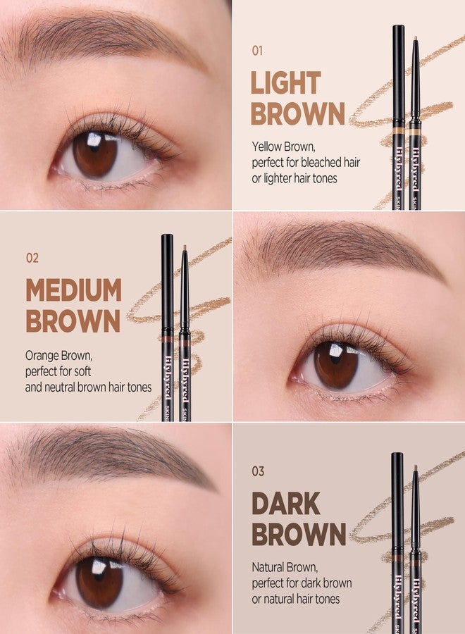 lilybyred Skinny Mes Brow Pencil | Korean 1.5mm Ultra-Slim Tip Eyebrow Pencil, Natural Hard Formula, Fine Hair-Like Strokes, Oil-Control, Sweat-Resistant, Long-Lasting, 0.005 oz. (02 Medium Brown) - Image 4
